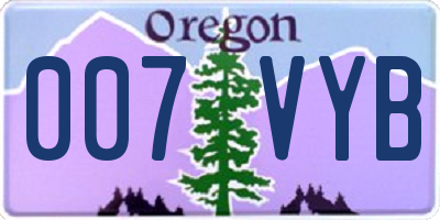 OR license plate 007VYB