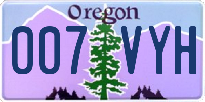 OR license plate 007VYH