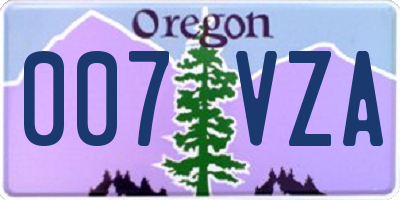 OR license plate 007VZA