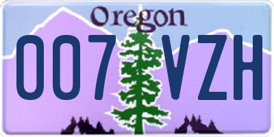 OR license plate 007VZH