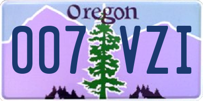 OR license plate 007VZI