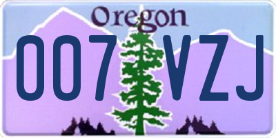 OR license plate 007VZJ