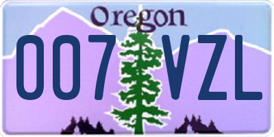 OR license plate 007VZL