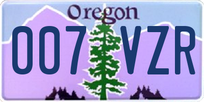 OR license plate 007VZR
