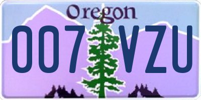 OR license plate 007VZU