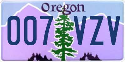 OR license plate 007VZV