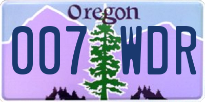 OR license plate 007WDR