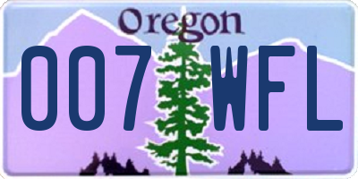 OR license plate 007WFL