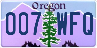 OR license plate 007WFQ