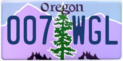 OR license plate 007WGL