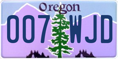 OR license plate 007WJD