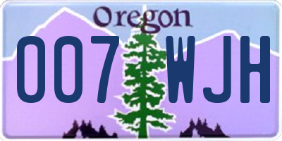 OR license plate 007WJH