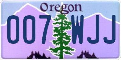 OR license plate 007WJJ