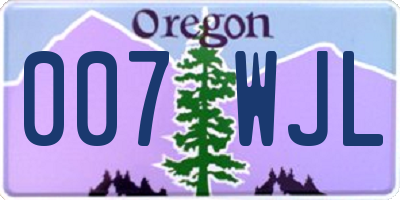 OR license plate 007WJL
