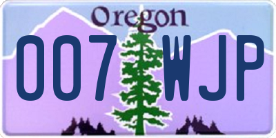 OR license plate 007WJP