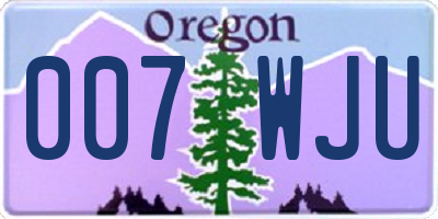 OR license plate 007WJU