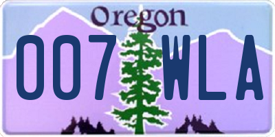 OR license plate 007WLA