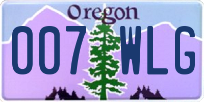 OR license plate 007WLG