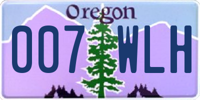 OR license plate 007WLH
