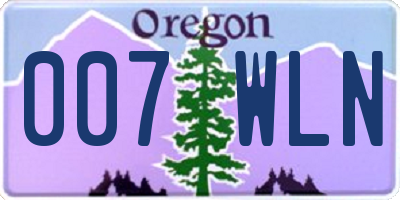 OR license plate 007WLN