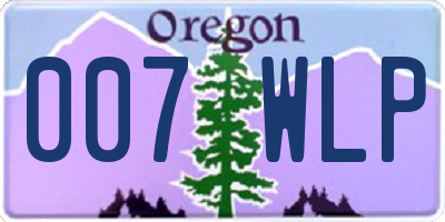 OR license plate 007WLP