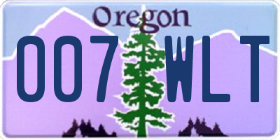 OR license plate 007WLT