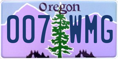 OR license plate 007WMG