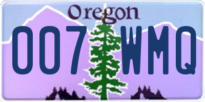 OR license plate 007WMQ
