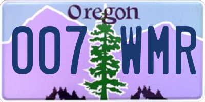 OR license plate 007WMR