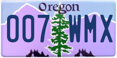 OR license plate 007WMX