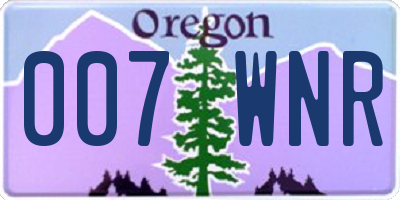 OR license plate 007WNR