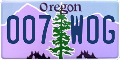 OR license plate 007WOG