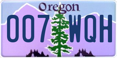 OR license plate 007WQH