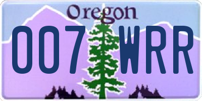 OR license plate 007WRR