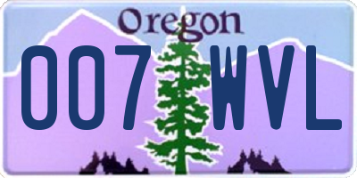 OR license plate 007WVL