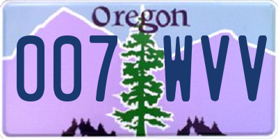 OR license plate 007WVV