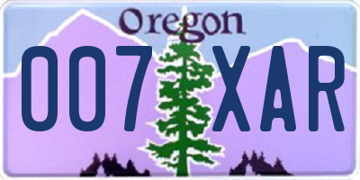 OR license plate 007XAR