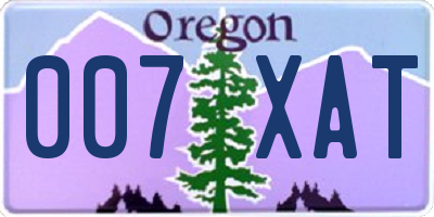 OR license plate 007XAT