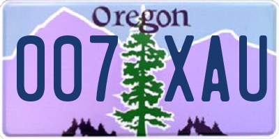 OR license plate 007XAU