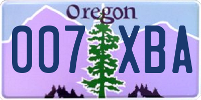 OR license plate 007XBA
