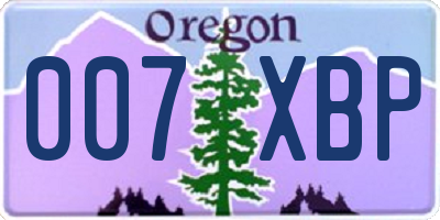 OR license plate 007XBP
