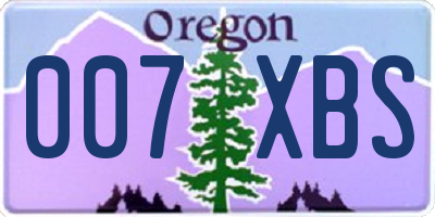OR license plate 007XBS