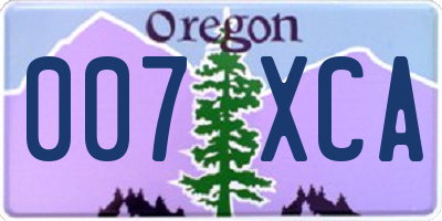 OR license plate 007XCA