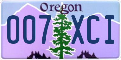 OR license plate 007XCI
