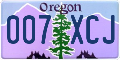 OR license plate 007XCJ