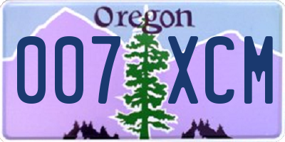 OR license plate 007XCM