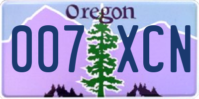 OR license plate 007XCN