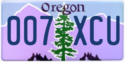 OR license plate 007XCU