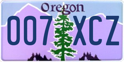 OR license plate 007XCZ