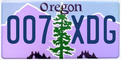 OR license plate 007XDG